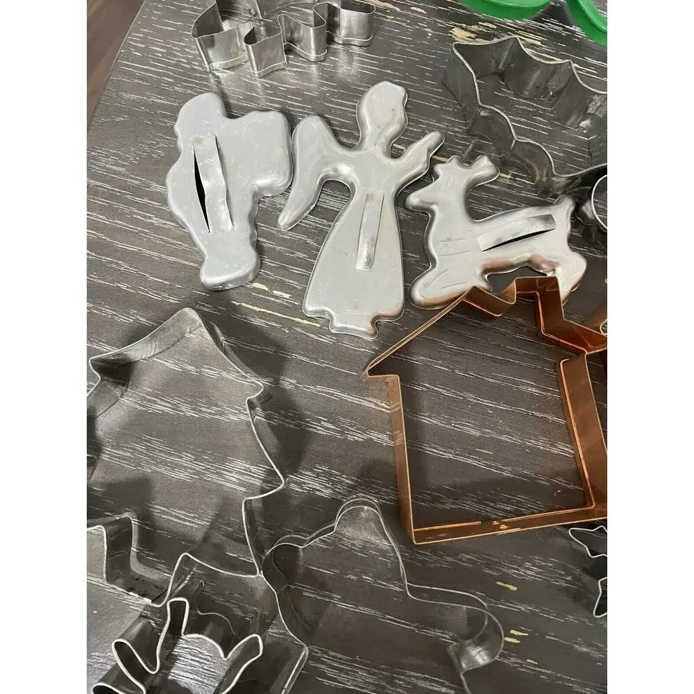 Cookie Cutter Lot of 95 Aluminum Plastic Vintage Holiday Letters Numbers
